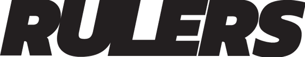 RULERS brand logo featuring bold, modern typography with a minimalist design, symbolizing strength and athleticism in martial arts and streetwear.